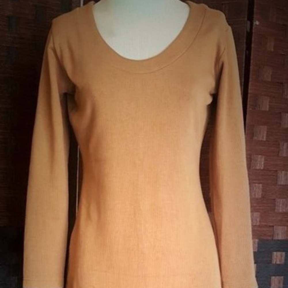 Express Tricot Vintage LongSleeve TanBodycon
